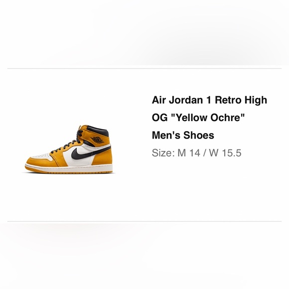 Nike Air Jordan 1 Retro High OG Yellow Ochre - Picture 2 of 11